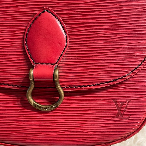 Louis Vuitton Epi Mini Saint-Cloud Castilian Red Shoulder Bag. Vintage Used - Picture 9 of 16